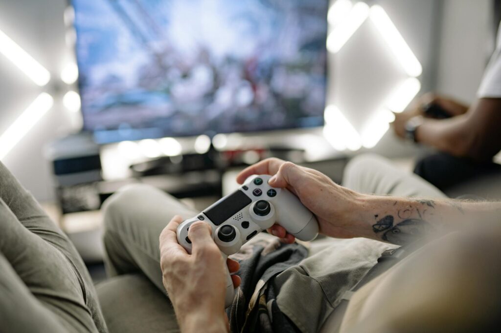 gamer using VPN on laptop