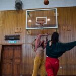 LUSV basketball player dribbling