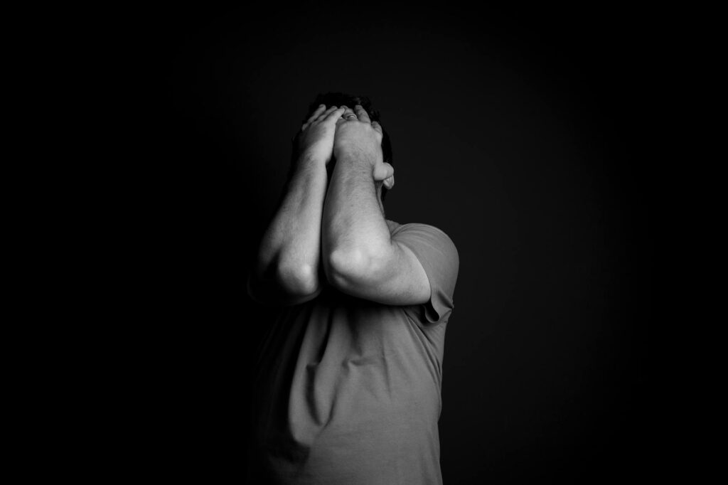 person struggling with documents